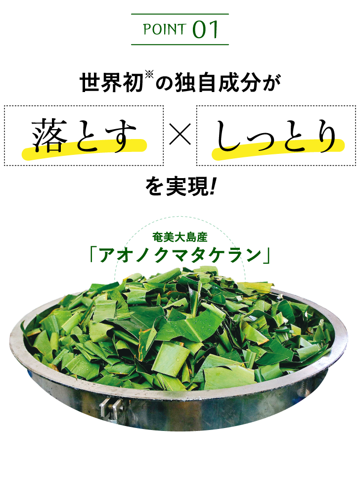 POINT1 世界初の独自成分が落とす×しっとりを実現!